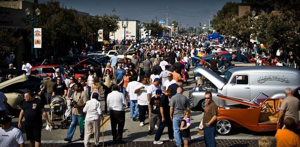 The crowd at 2013 Thunderfest Car Show in Downtown Covina